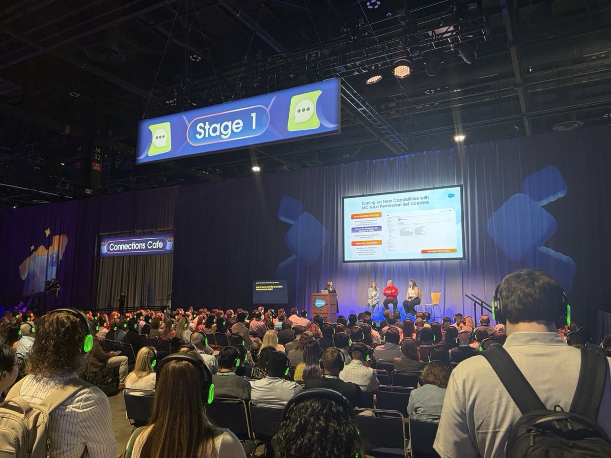 Stage 1 audience at Salesforce Connections 2026 in Chicago